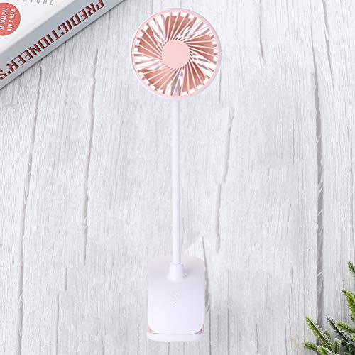 1 peça criativa 1200 mAh USB pequeno clipe ventilador desktop para crianças verão meninas (rosa)