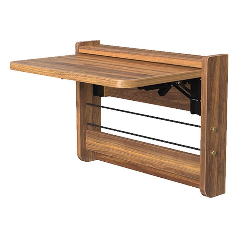 Table murale rabattable en bois avec étagère pour studio et petit espace