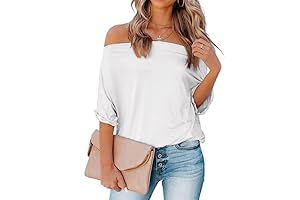 Women's Plus Sexy Summer Casual Loose Batwing Sleeve Off Shoulder Tops