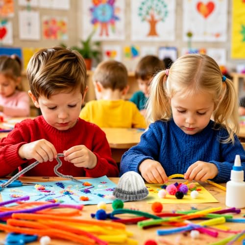 Image of 200Pcs Pipe Cleaners,Grey Creative Chenille Stems Pipe Cleaners Craft,Fuzzy Pipe Cleaners Bulk for Crafts,DIY Pipe Cleaner for Home Arts and Crafts Decorations Supplies,Kids Crafts 8-12,Limpia Pipas