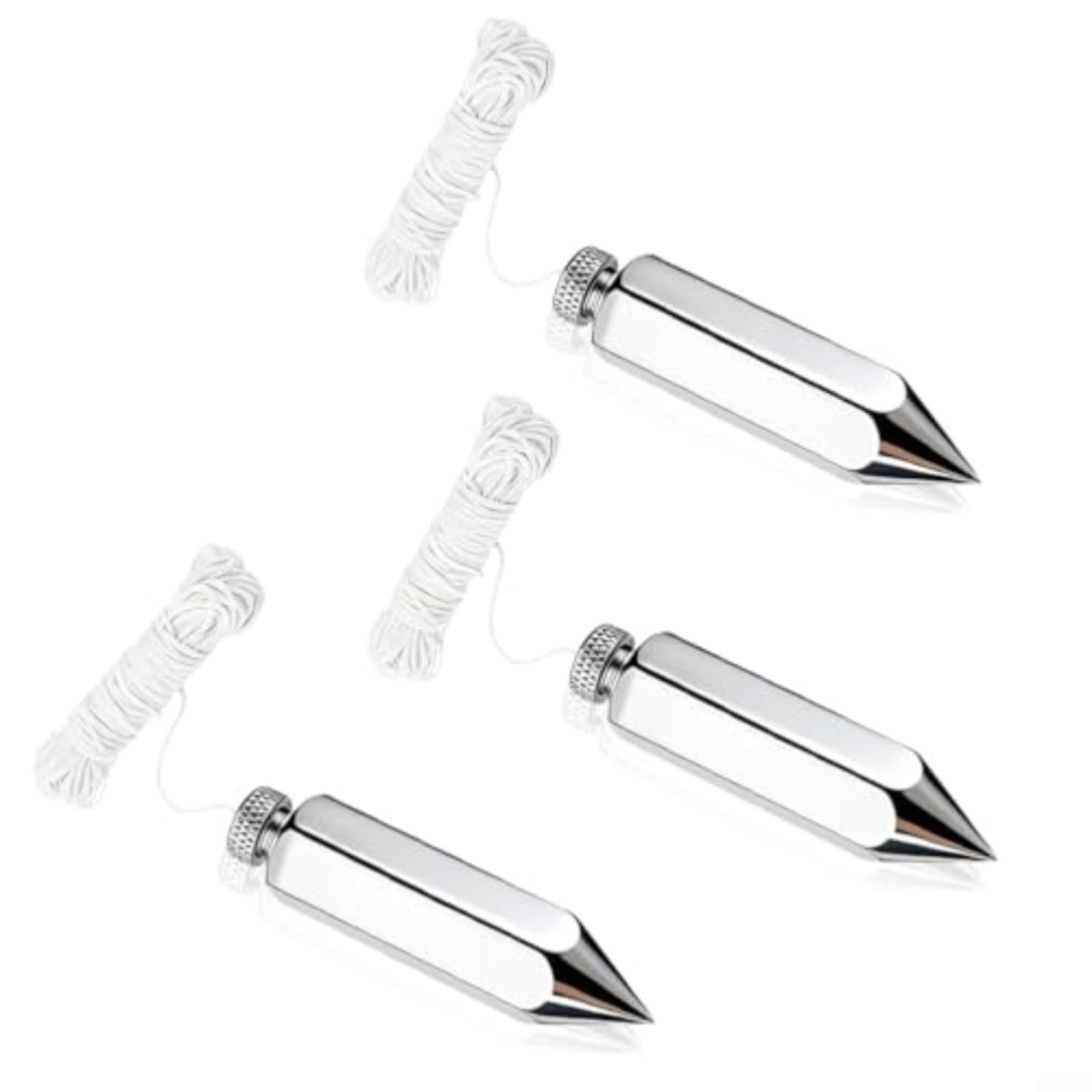 KiraKira Professionelles Senklot, 227 g, gewichtete Messingspitze und Stahlkörper mit 15 m Schnur, Holzbearbeitung und Gebäude, 3 Stück
