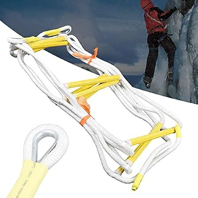 Fire Escape Ladder 2 Story 16ft Emergency Fire Ladder Fast to Deploy Flame Resistant Safety Rope Ladder with 2 Hooks Weight Capacity up to 660 Pounds