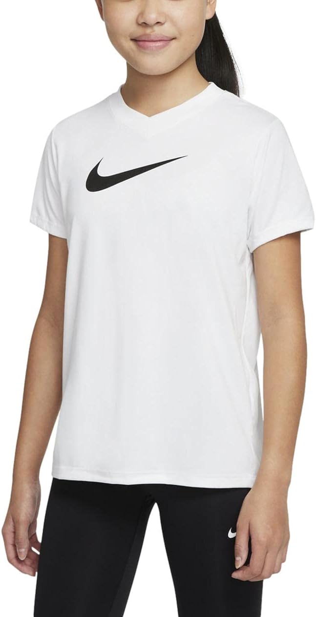 Nike Girls Dry Legend Swoosh V-Neck Tee (Little Kids/Big Kids) : Clothing, Shoes & Jewelry