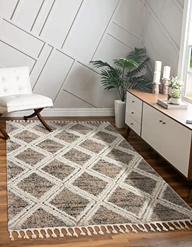 the carpet Vera - Handmade-Look, Super Weicher Wohnzimmer Teppich, 3D Effekt, Hochflor, Langflor, Skandinavisch, Beige, 160 x 230 cm