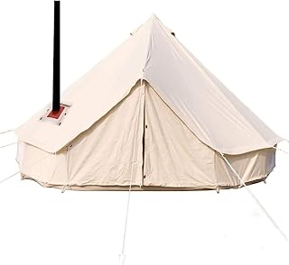 UNISTRENGH 4-Season Waterproof Cotton Canvas Bell Tent Wall Yurt Tent with Stove Hole for Outdoor Camping Hiking Hunting Festival Party