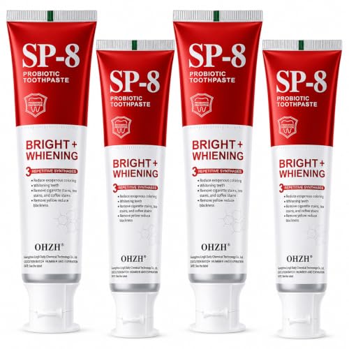 SP-8 Probiotics Whitening Toothpaste - Probiotics for Teeth Whitening and Gum Health - Enamel-Safe Fluoride-Free Double Mint Flavor Fresh Breath (4)