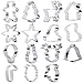BAKHUK Christmas Cookie Cutters Set - 15pcs - Christmas Tree, Santa Claus, Christmas Stockings, Bells, etc, Exquisite Gift Box Packaging, Holidays Cookies Molds for Making Muffins, Biscuits