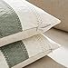 ZeeMart 2 Packs Cotton Boho Throw Pillow Covers 18x18 Inch Contrast Green, Soft Farmhouse Decorative Couch Pillow Cases Sage Green Cushion Covers for Sofa Bed Living Room Home Decor