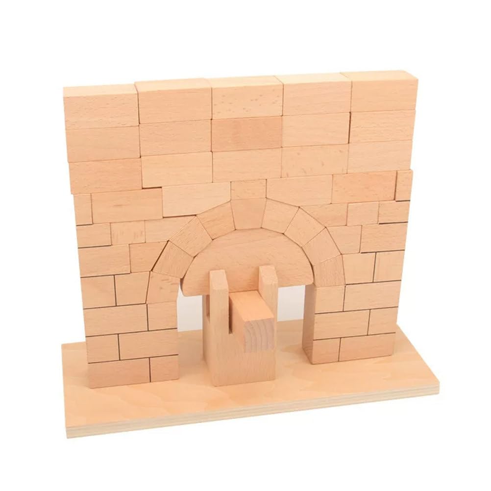 Set di Costruzione di Ponti Montessori in Legno massello Naturale | Blocchi Costruzione Forma Arco, Blocchi ad Arco Legno Non Verniciati, Regalo Educativo Sensoriale per Scuola Materna