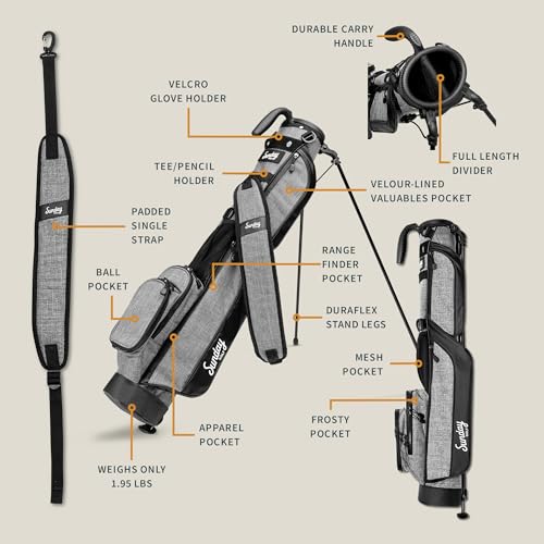 Image of Sunday Golf Loma Bag - Lightweight Golf Bag with Strap and Stand - Easy to Carry Pitch n Putt Golf Bag - Stand Bag for The Driving Range, Par 3 and Executive Courses, 31 Inches