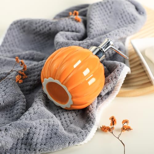 Colias Wing Fruit Vegetable Shaped Soap Dispenser with Plastic Pump, Refillable Lotion Soap Bottle, Lotion Bottle, Hand Soap Dispenser, Home Decoration-Pumpkin by Colias Wing - Image 6