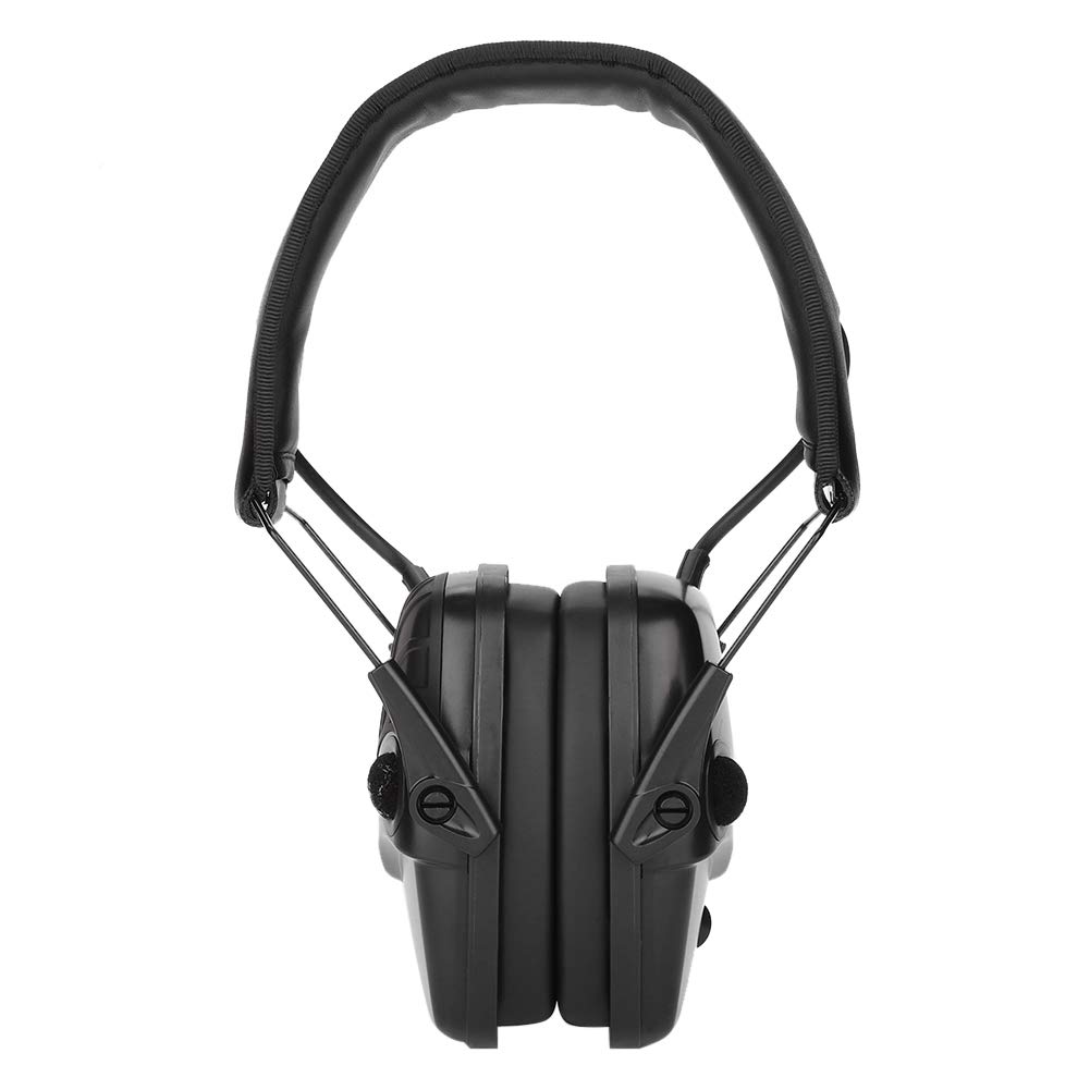 Vbestlife Orejera Deportivo de Tiro Electrónico Amplificación de Sonido Orejeras de Disparo Orejeras de Protección Auriculares con Reducción de Ruido Esponja Suave Cómodo de Usar(Negro)