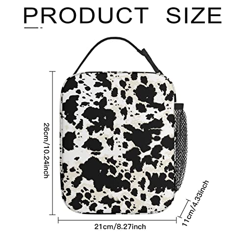 Seimiydf Reusable Cow Skin Lunch Bag For Men/Women, Insulated Portable Lunch Box Leakproof Cooler Tote Bag For Office Work Picnic Beach #TOP6