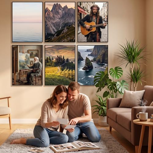 Image of QUTREY 18x24 Poster Frames 6 Packs, Black 18x24 Frames for Wall Mounting, Display 18 x 24 Posters, Photos & Art Prints Vertically or Horizontally