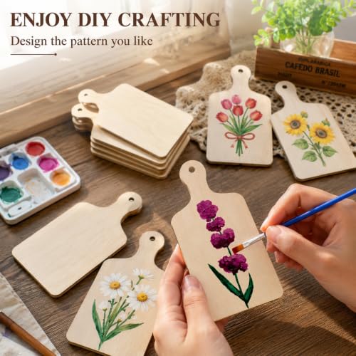 Tabla de cortar mini de madera con mango, pack 12 unidades miniatura 3
