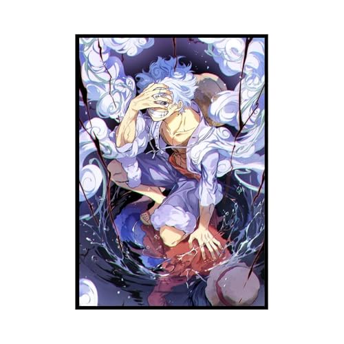 Image of (Aniculture) One Piece Anime Posters, Pack of 3, A4 Size (21x30cm), 300 GSM, Adhesive Back, Wrinkle-Free, Luffy, Zoro, Sanji