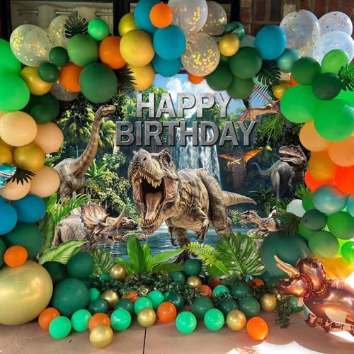 Fondo de cumpleaños dinosaurio 82.7x59.1 pulgadas miniatura 5
