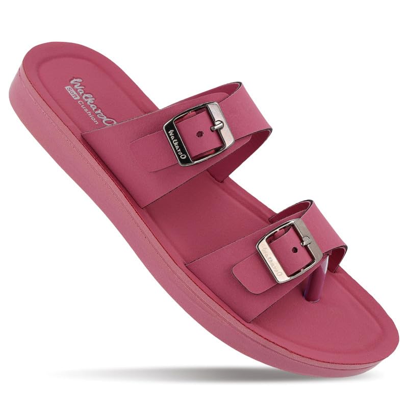 Image of WALKAROO Women's Fashion Sandals with Cushion Sole, Toe Seperator, Dual Straps with Buckles and Lightweight - WL7581