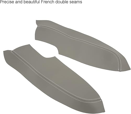 Miniatura 5 de 2 piezas de cubierta para panel de puerta, de cuero de microfibra, protector de reposabrazos para panel de puerta delantera, protector antiarañazos