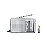パナソニック 純正品 FM/AM 2バンドラジオ RF-P155 携帯型 小型 軽量 【単3電池式】 ハンドストラップ付 通勤通学に最適 モノラルイヤホン付き シルバー 災害対策 防災ラジオ マクセル製アルカリ単四電池おまけ1本付き