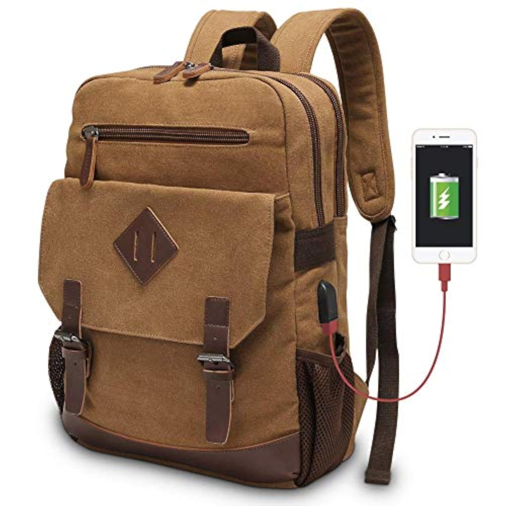 Vintage Canvas College School Backpack