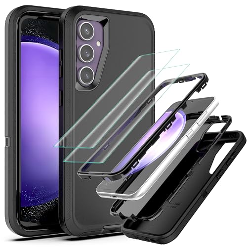 Coque Samsung Galaxy S23 FE 6,4 pouces lot de 2 protections noires avec films