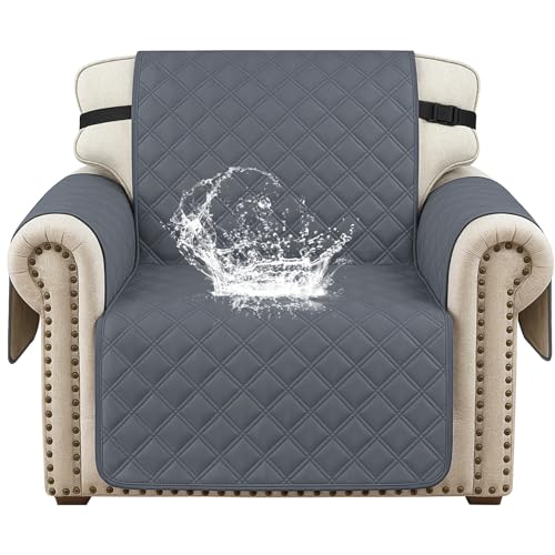 YSTELLAA 100% Impermeable Housse Fauteuil 1 Places, Couvre Canapé avec Accoudoirs, Universelle Housse pour Canape avec Poches, Sofa Cover Antidérapante...