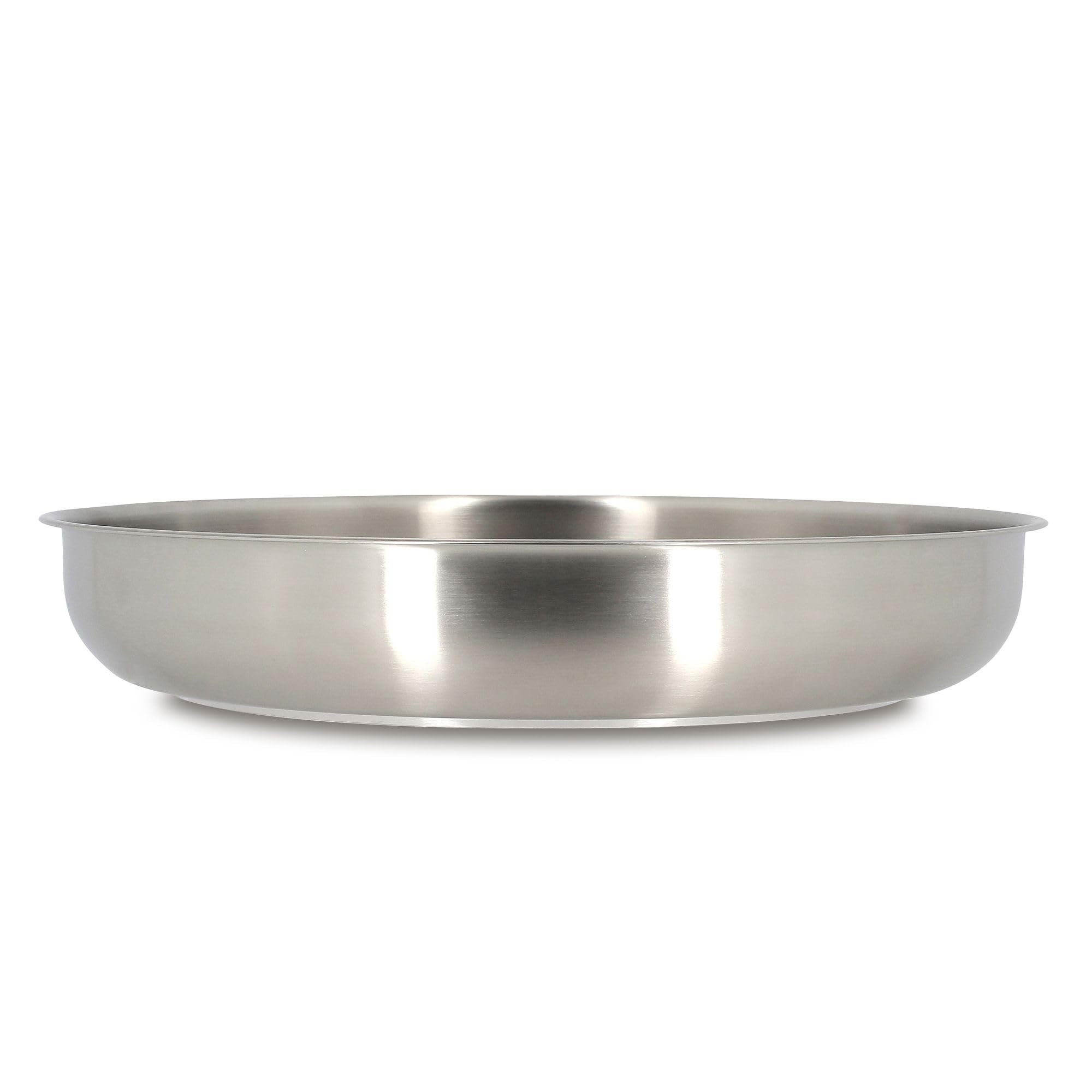 MENASTYL - Poêle inox 18/10 amovible 28 cm Iris Inox sans PFAS - Tous feux dont induction, four, réfrigérateur et lave-vaisselle - Empilables et résistantes - Acier inoxydable