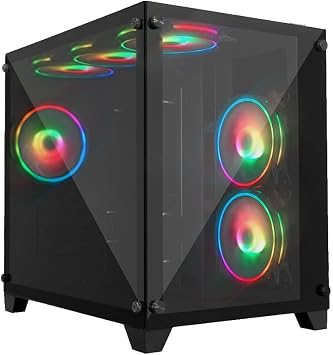 GAMEFORCE LIQUID 6x120mm Gaming Computer Case with RGB Fan and Controller
