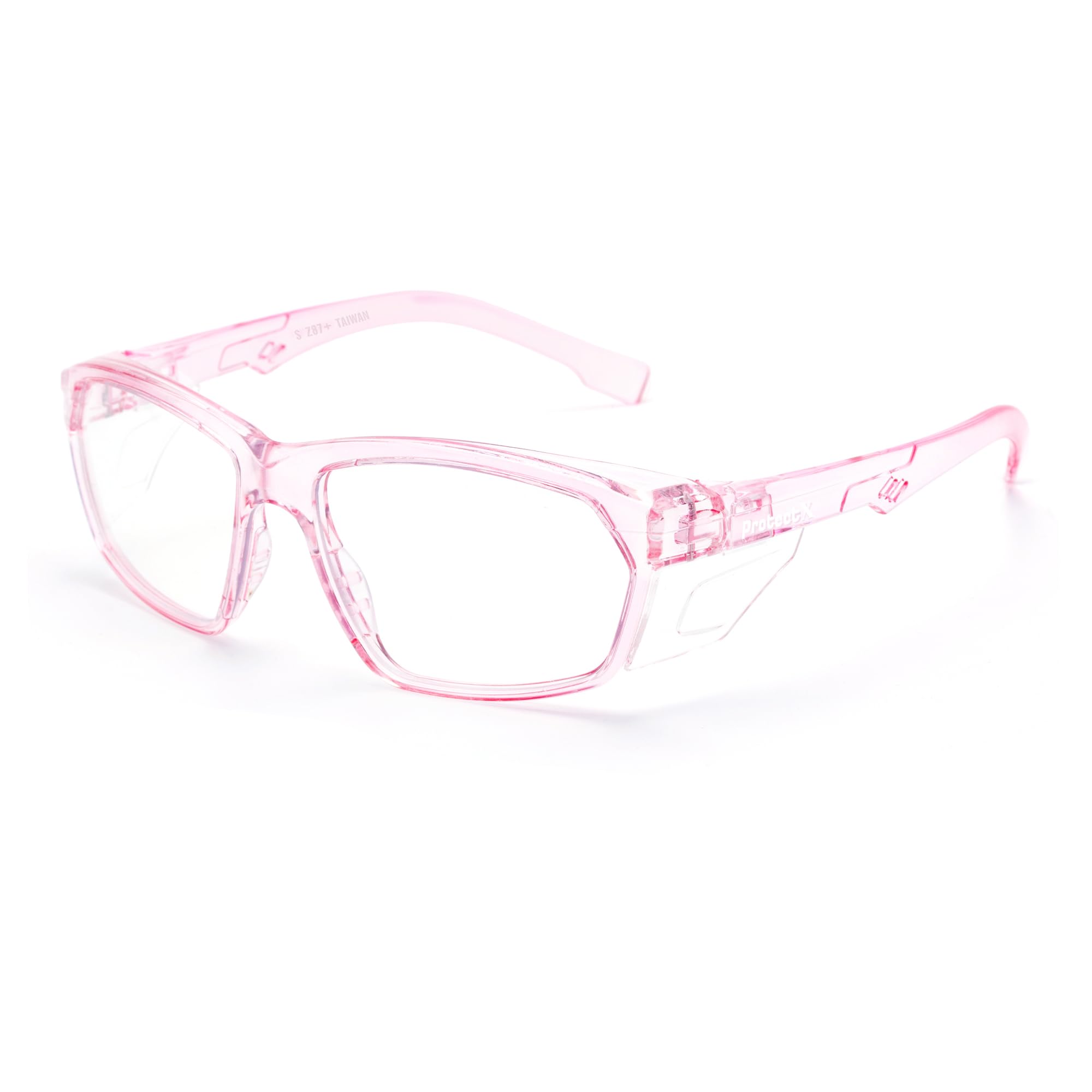 ProtectX Stylish Anti-Fog & Scratch-Resistant Safety Glasses, UV Protection Goggles, Anti-Impact Lightweight Glasses for Men＆Women Pink Clear