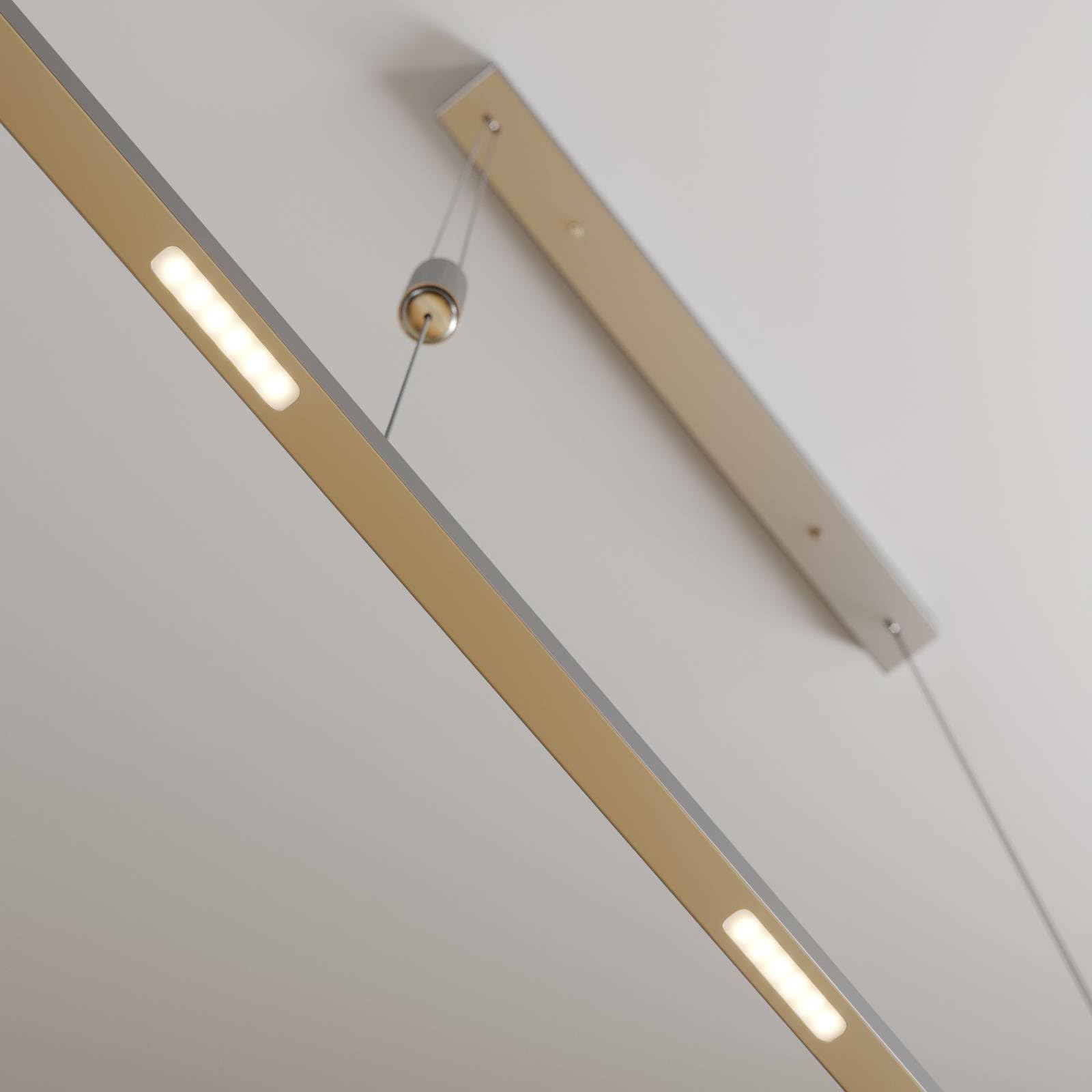 Lucande Lampada LED A Sospensione Nivara, 117 Cm, Oro, Metallo