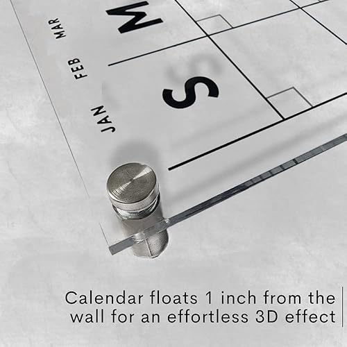 Miniatura 4 de Calendario de pared acrílico de borrado en seco de alta calidad, calendario transparente grande para planificador familiar, organizador borrable