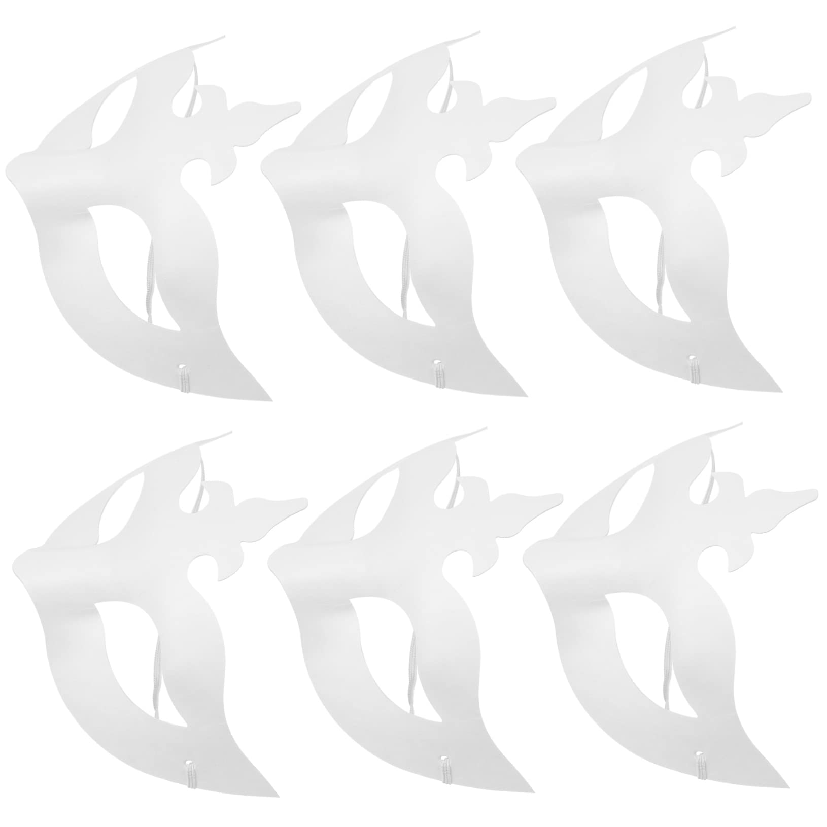 KOMBIUDA 6pcs Blank Paper Masks for Boys and Girls Crafts Unpainted Crown Festival Masks for Painting for Parties and Creative Activities
