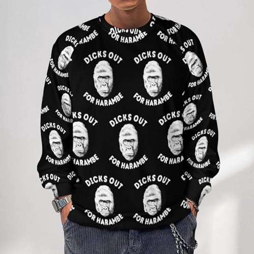 Dicks Out For Harambe Men's Crewneck Sweatshirt Pullover Long Sleeve Casual Tops2