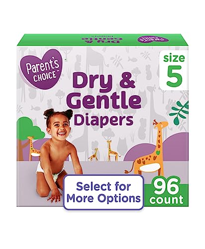 Parent's Choice Dry & Gentle Diapers, Size 5, 96 Count:
