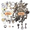 150 Gram Antique Bronze Vintage Skeleton Keys Steampunk Gears Cogs Charms Pendant Clock Watch Wheel for Jewelry Making Supplies, Steampunk Accessories, Craft Projects, Assorted Designs and Sizes #1