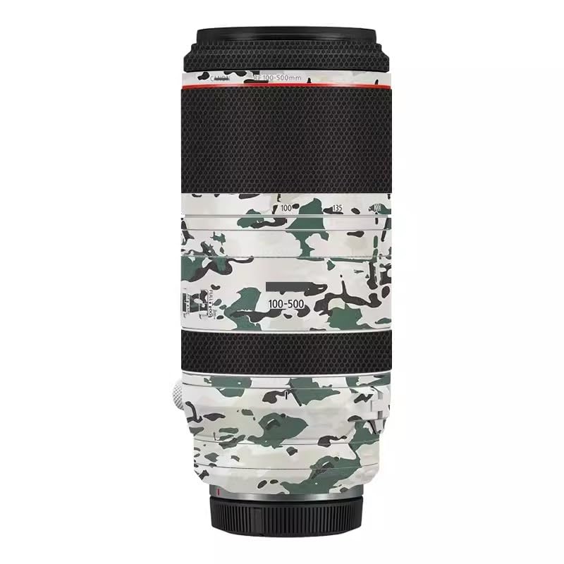 Camera Lens Sticker Coat Wrap 100 500 Protective Wrap Film Protector Decal Skin for Canon RF 100-500mm F4.5-7.1 L is USM (Jungle Camouflage)