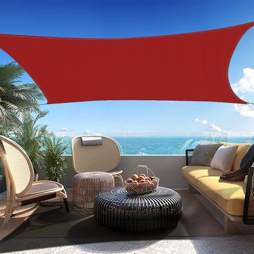 Custom Size 5' x 14' Red Rectangle Sun Shade Sail SSP1620 Canopy Durable Fabric UV Block Awning, We Make Custom Sizes