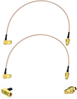 Yusla RP-SMA Male Right Angle to RP-SMA Female Bulkhead Mount RG316 Antenna Extension Cable 12inch 30cm Compatible with Wi Price In India