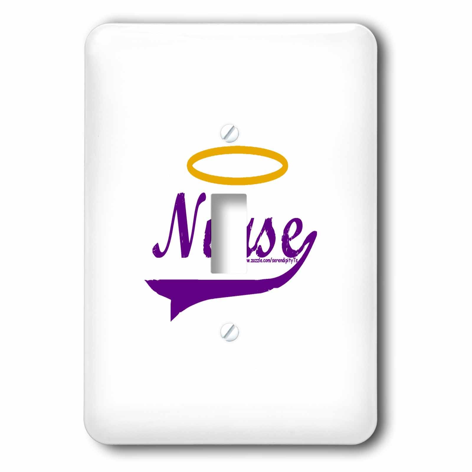 Nurse Halo Purple Interrupteur baïonnette 3dRose plaque murale decorative violette