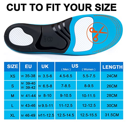 Plantar Fasciitis Arch Support Insoles Shoe Inserts Women & Men, Flat Feet Orthotic Insoles High Arch For Arch Pain Relief Work Boot Shoe Insole Orthotic Insoles Shock Absorbing Insoles (220+Lbs) #TOP5