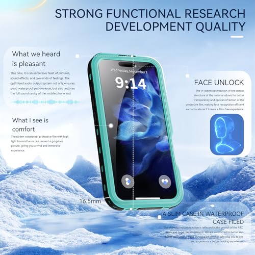 Coque étanche iPhone 16 Pro Max MagSafe transparent bleu - 5