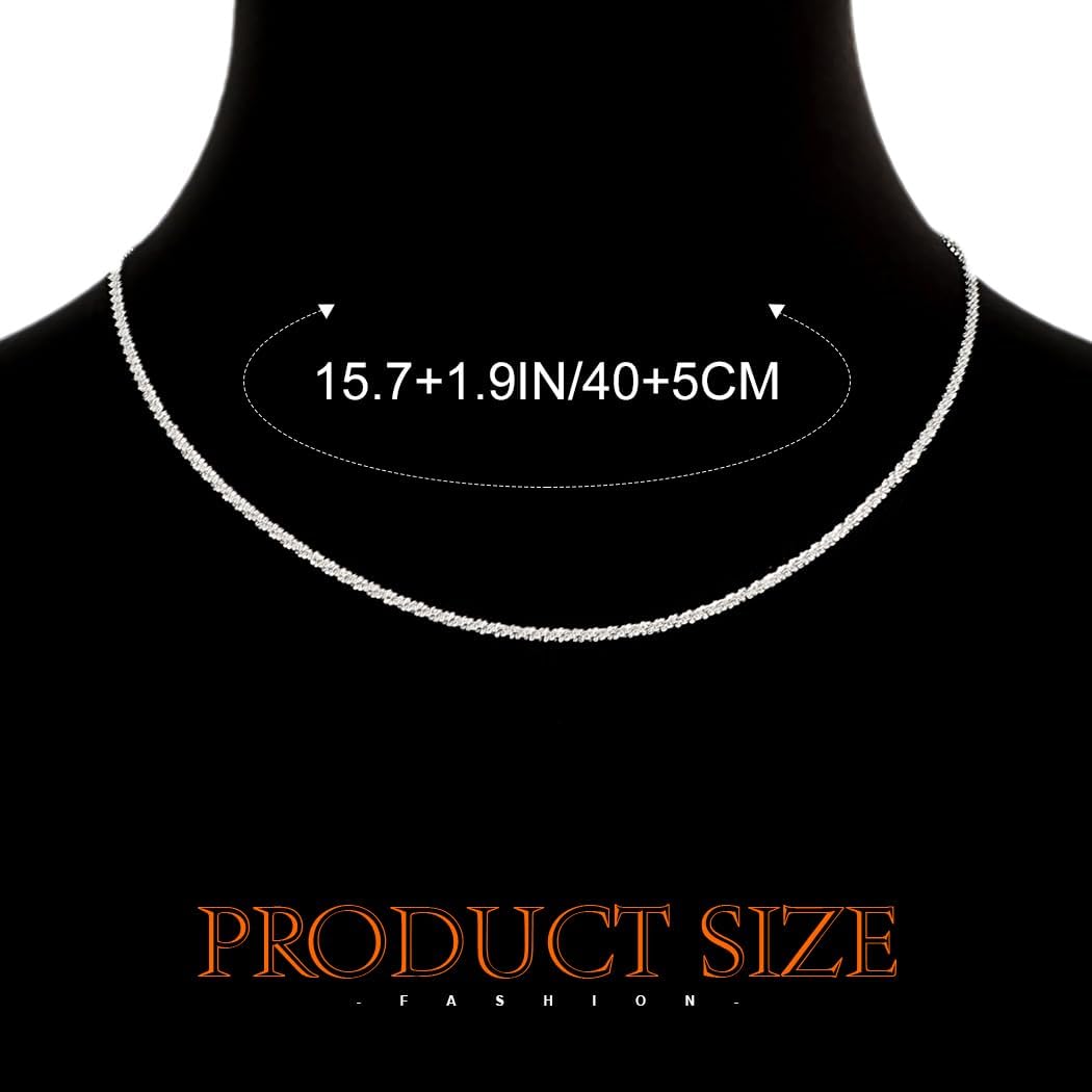 TWINKLEDE Silver Chain Necklace Simple Dainty Chains Necklaces for Women