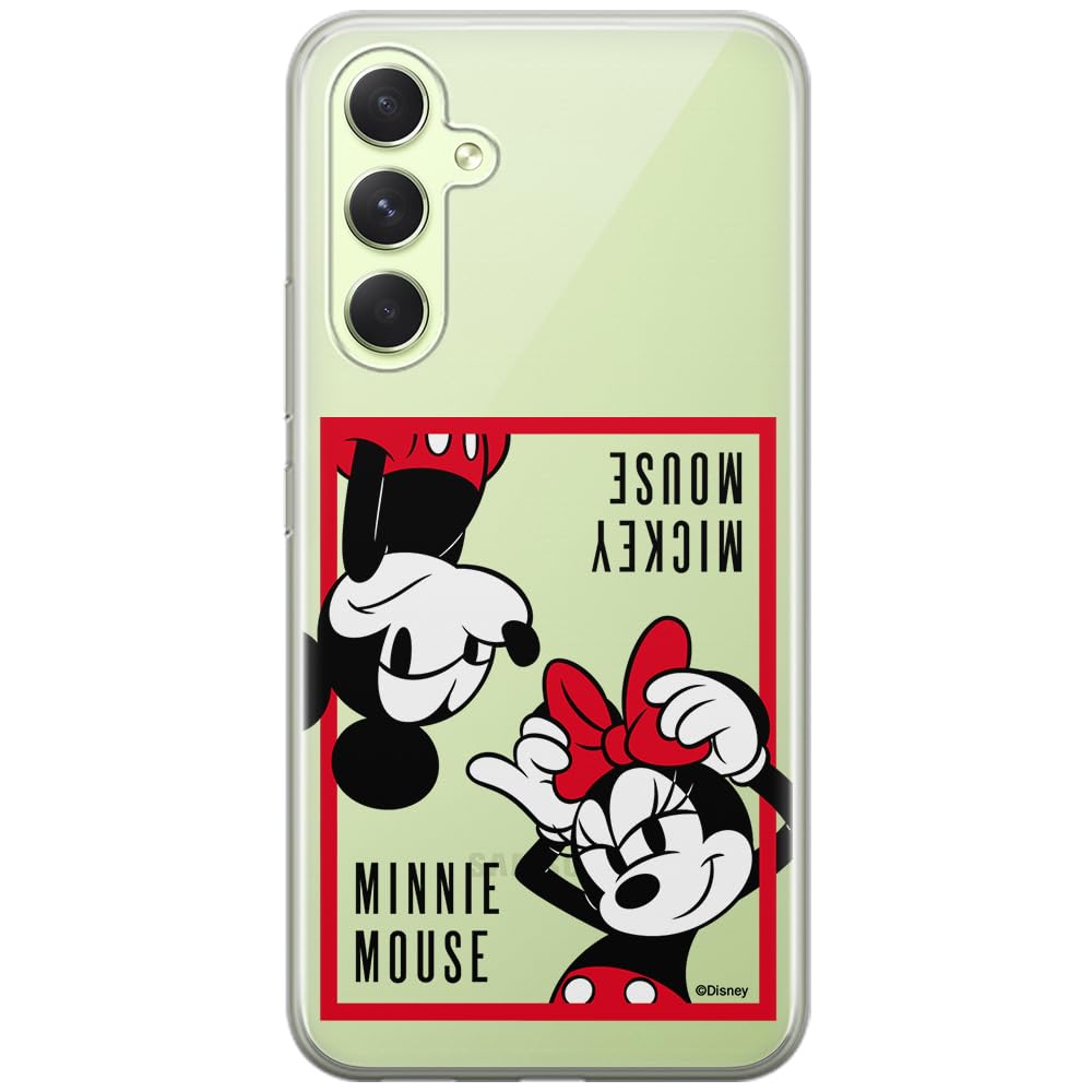 ERT GROUP mobile phone case for Samsung A54 5G original and officially Licensed Disney pattern Mickey & Minnie 019 optimally adapted to the shape of the mobile phone, partially transparent