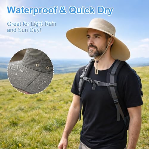 HUAMULAN Wide Brim Sun Hats Men and Women Bucket Safari Fishing Hat for Hiking Garden Lawn Work Camping Outdoor - Image 6