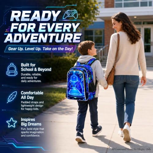 Image of UFNDC 3PCS Boys Backpack,16 inchKids Dinosaur Bookbag with Lunch Box, School Bag for Elementary Toddler