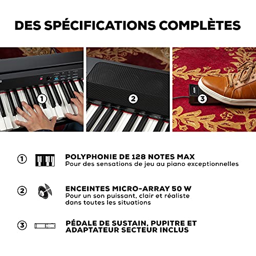 Alesis Recital Grand – Piano numérique 88 touches de taille authentique à mécanique graduée à marteau, 16 sons de… - Les Beatles, Paul McCartney, John Lennon, RIngo Starr, George Harrison Alesis Recital Grand – Piano numérique 88 touches de taille authentique à mécanique graduée à marteau, 16 sons de… – Image 6