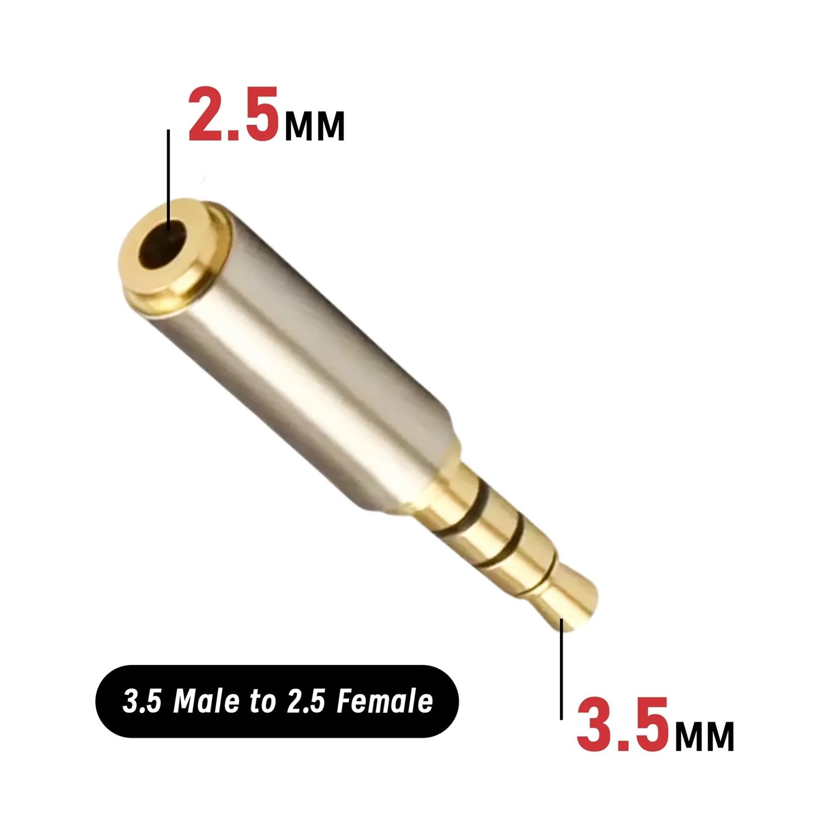 2/4/10 pezzi da 3,5 mm a 2. Adattatore audio for cavo cuffia stereo con microfono da 0,5 mm maschio a Connettore a spina femmina(3.5M to 2.5F,4PCS)