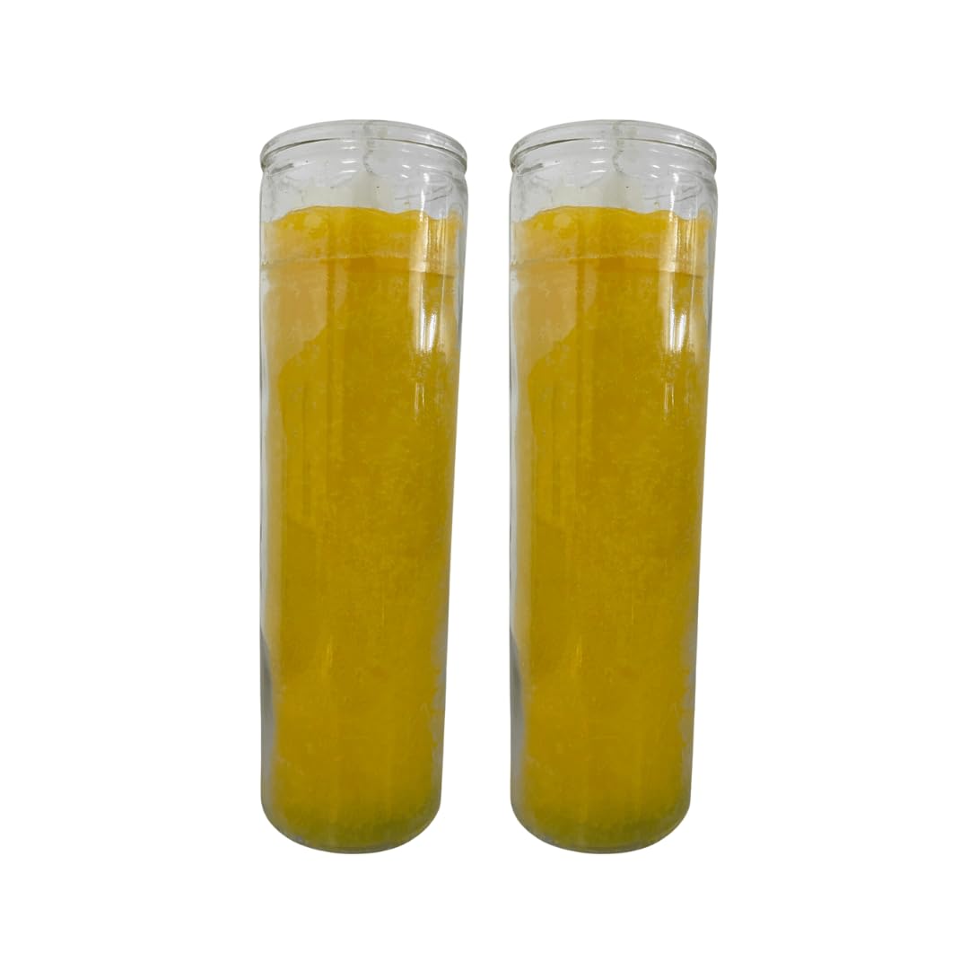 Generic Plain Yellow Glass Candle 2 Pack