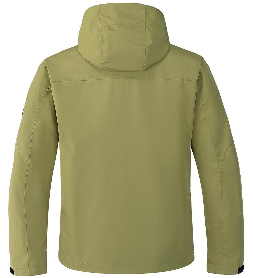WINKEEY Veste Homme Imperméable avec Capuche Coupe-Vent Léger Manteau Pluie pour Randonné Camping Pêche